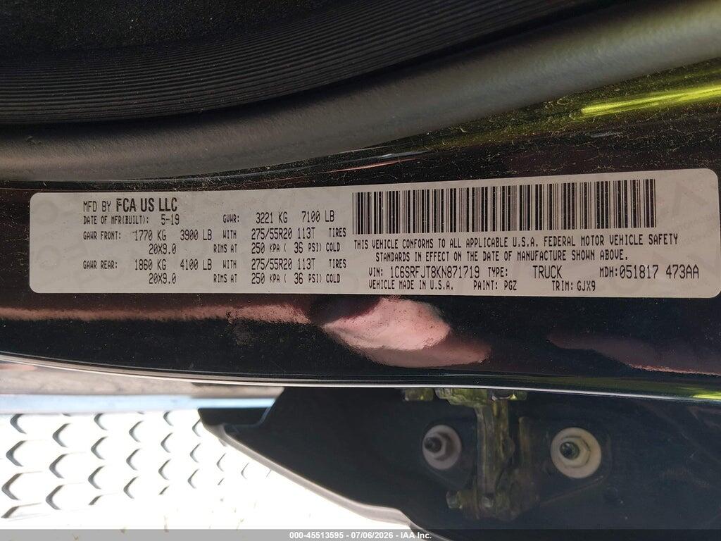 1C6SRFJT8KN871719 2019 RAM 1500 photo no. 9