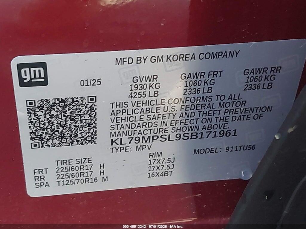 KL79MPSL9SB171961 2025 CHEVROLET TRAILBLAZER photo no. 9