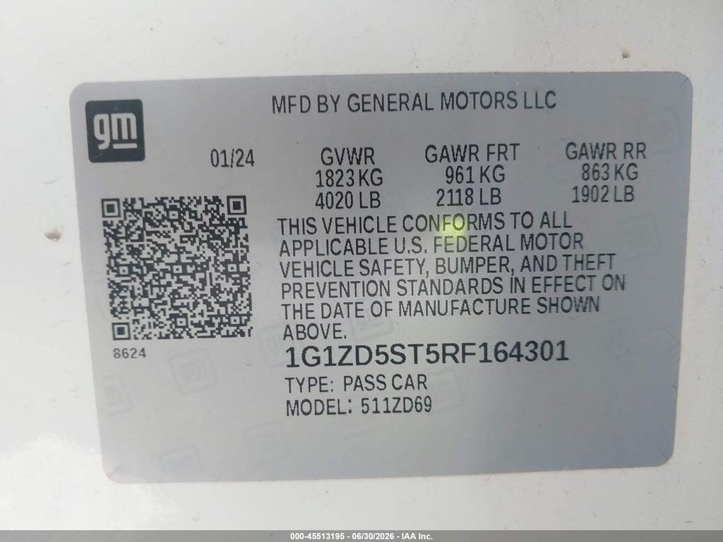 1G1ZD5ST5RF164301 2024 CHEVROLET MALIBU photo no. 9
