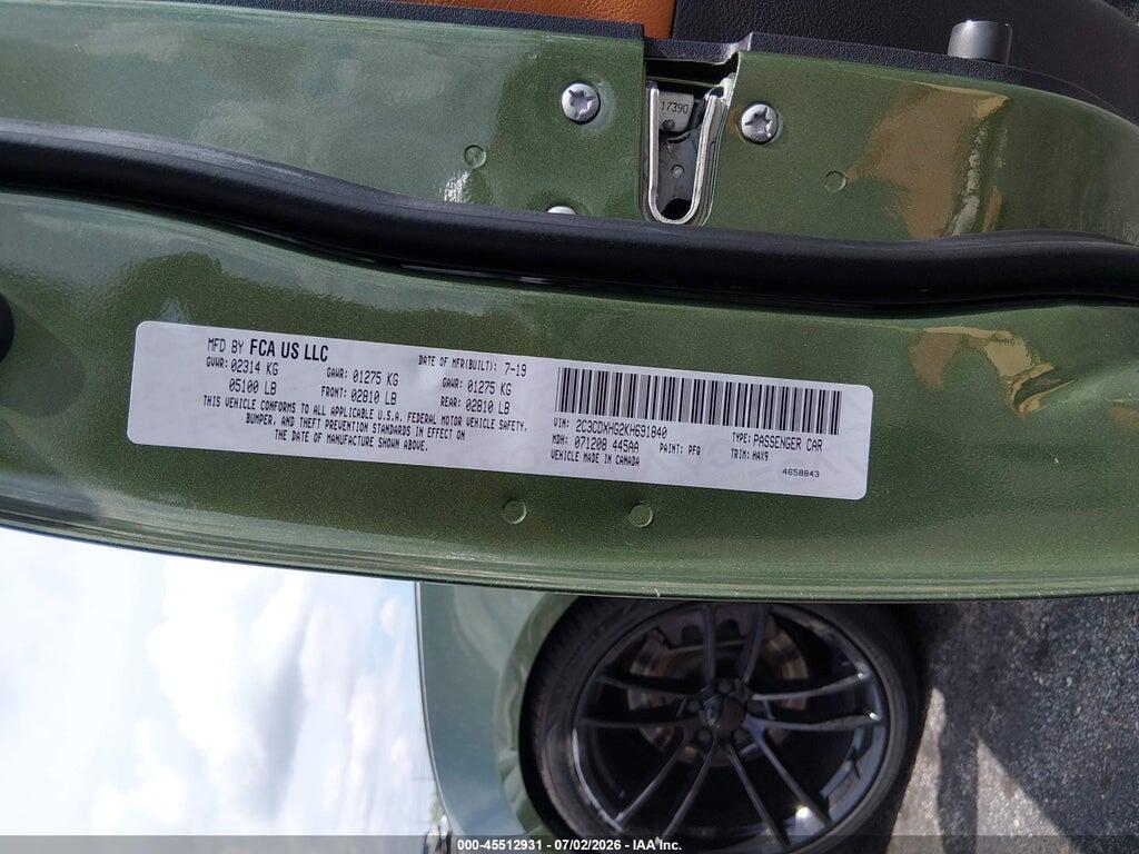 2C3CDXHG2KH691840 2019 DODGE CHARGER photo no. 9