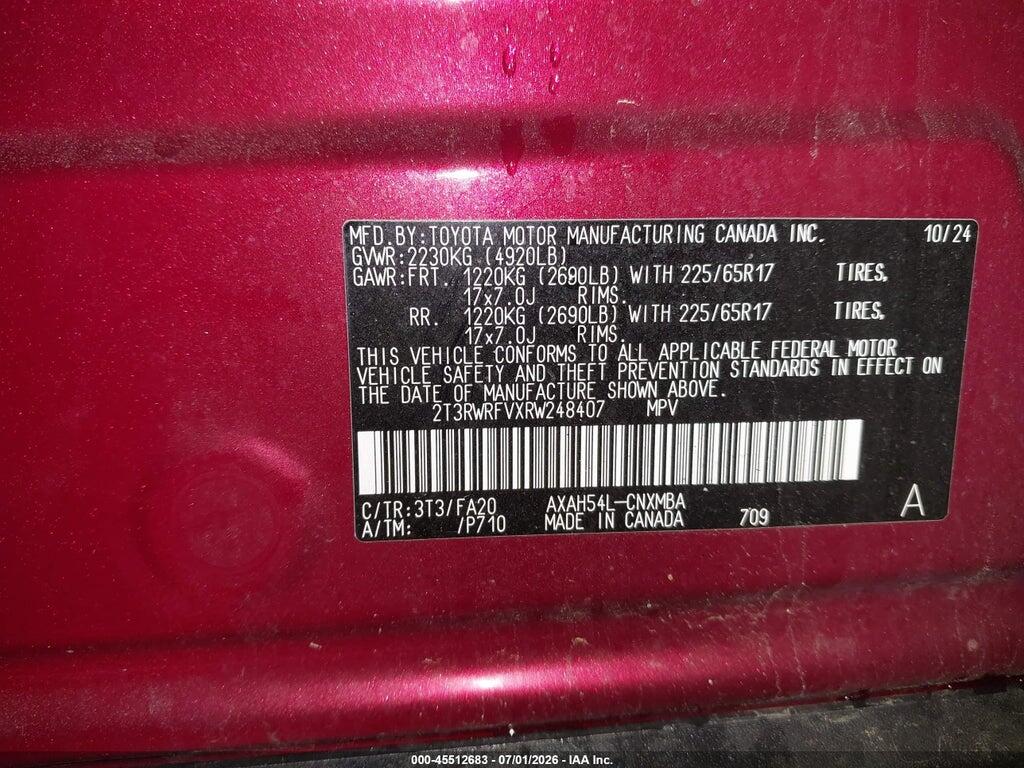 2T3RWRFVXRW248407 2024 TOYOTA RAV4 HYBRID photo no. 9