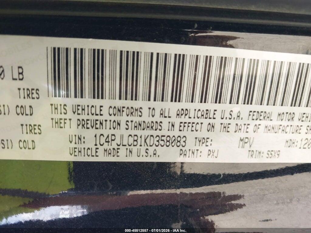 1C4PJLCB1KD358083 2019 JEEP CHEROKEE photo no. 9