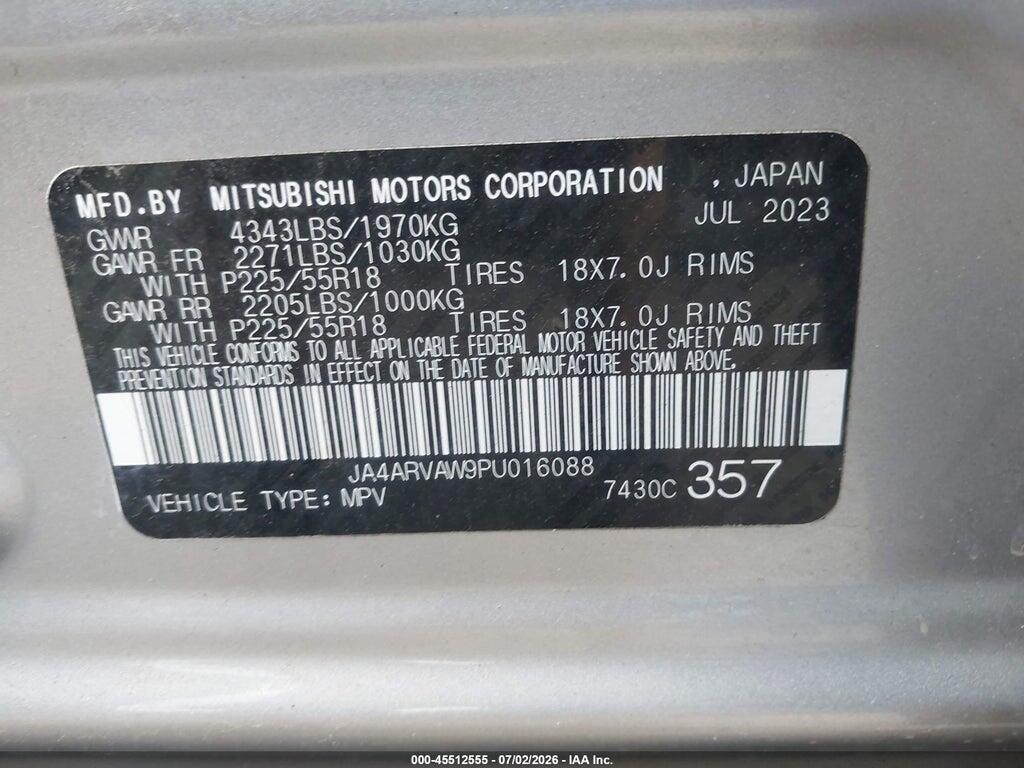 JA4ARVAW9PU016088 2023 MITSUBISHI OUTLANDER SPORT photo no. 9