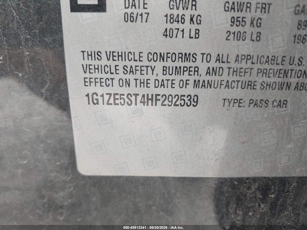 1G1ZE5ST4HF292539 2017 CHEVROLET MALIBU photo no. 9
