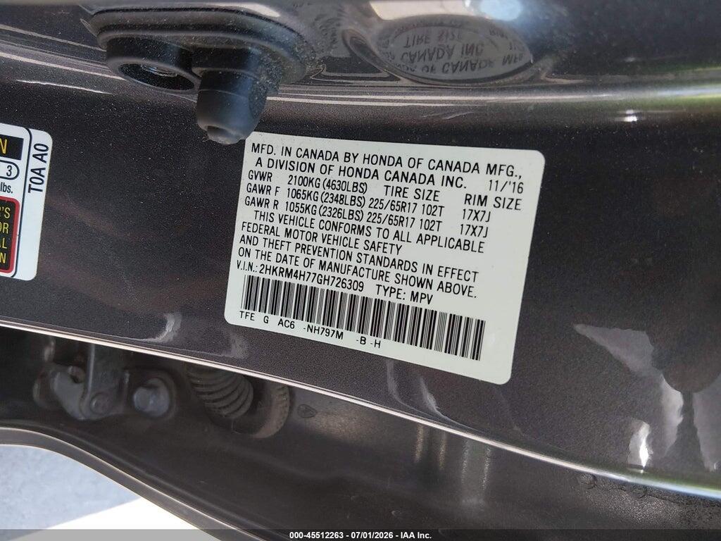 2HKRM4H77GH726309 2016 HONDA CR-V photo no. 9