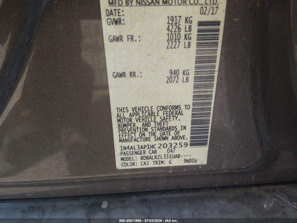 1N4AL3AP1HC203259 2017 NISSAN ALTIMA photo no. 9