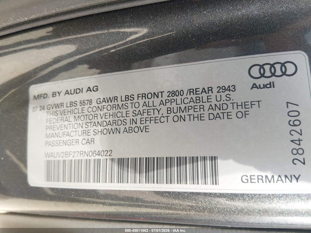 WAUV2BF27RN064022 2024 AUDI A7 SPORTBACK photo no. 9