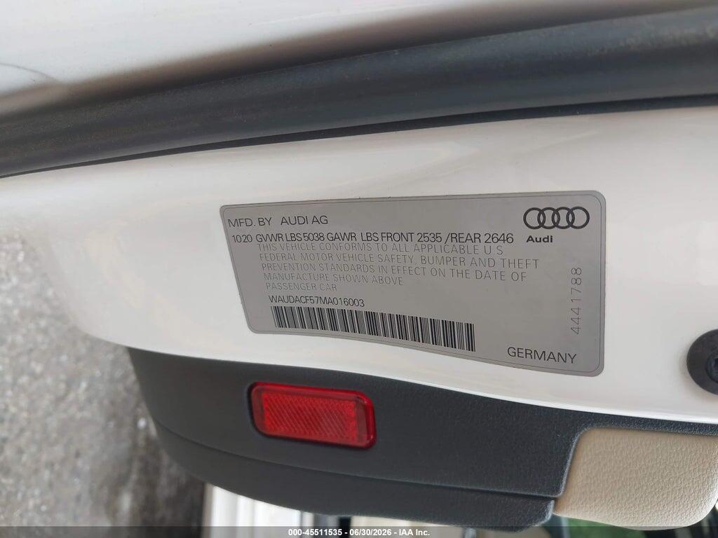 WAUDACF57MA016003 2021 AUDI A5 SPORTBACK photo no. 9