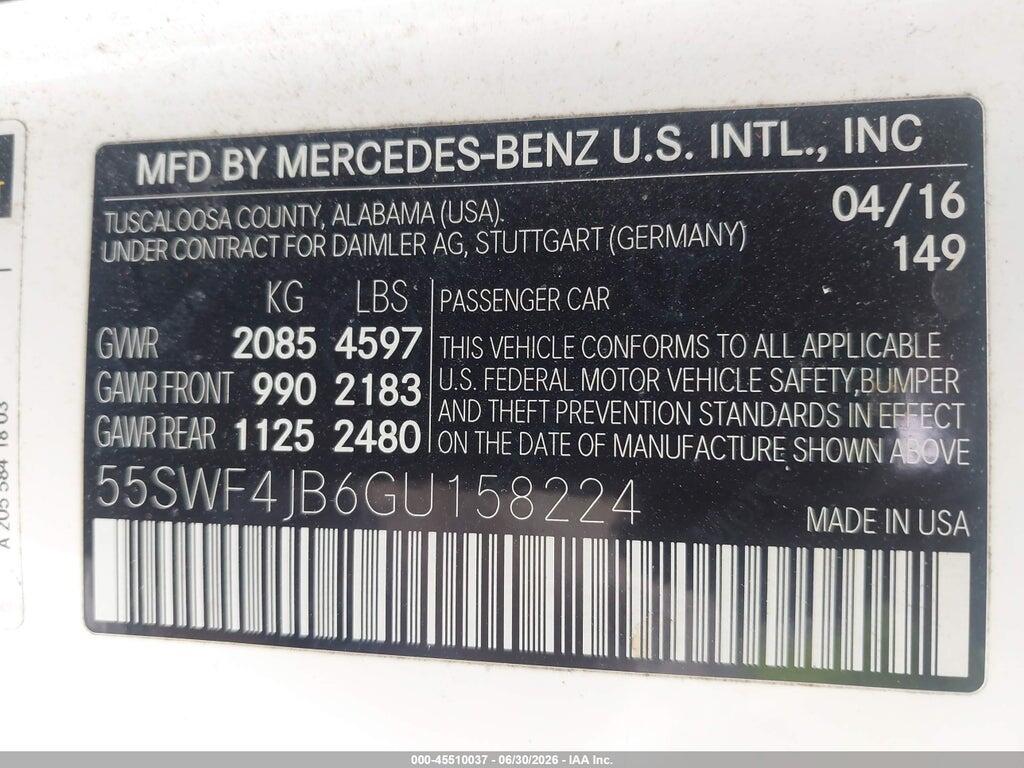 55SWF4JB6GU158224 2016 MERCEDES-BENZ C 300 photo no. 9
