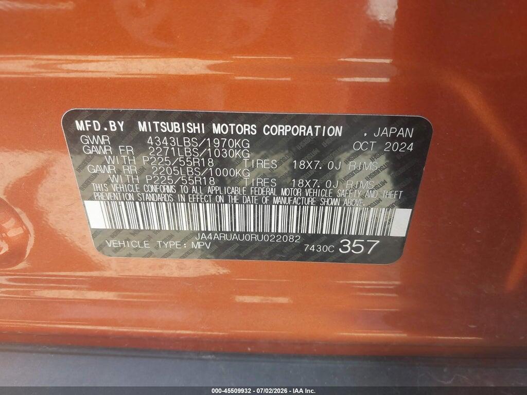 JA4ARUAU0RU022082 2024 MITSUBISHI OUTLANDER SPORT photo no. 9