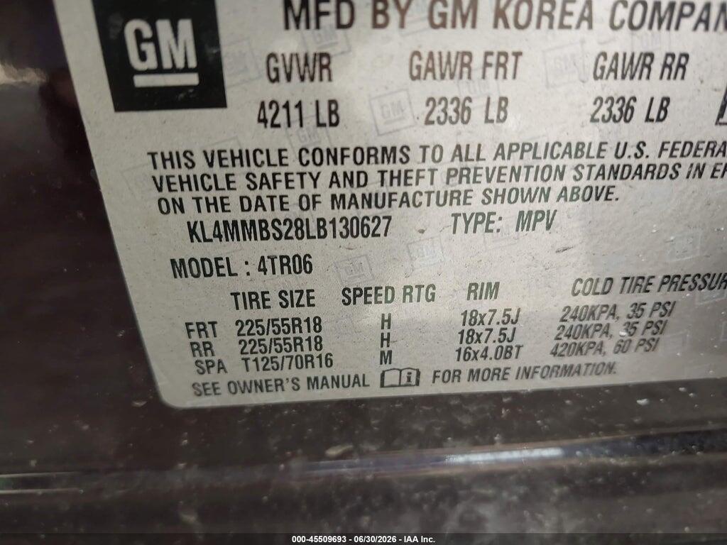 KL4MMBS28LB130627 2020 BUICK ENCORE GX photo no. 9