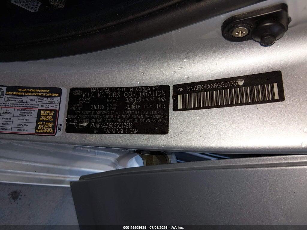 KNAFK4A66G5517313 2016 KIA FORTE photo no. 9