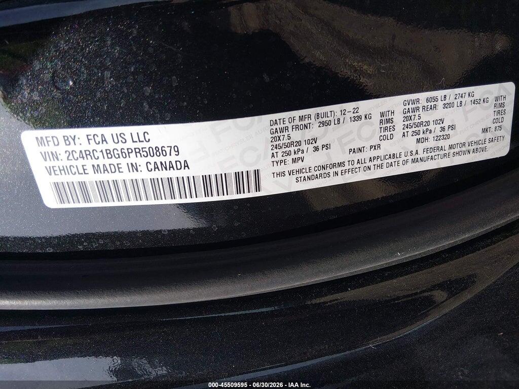 2C4RC1BG6PR508679 2023 CHRYSLER PACIFICA photo no. 9