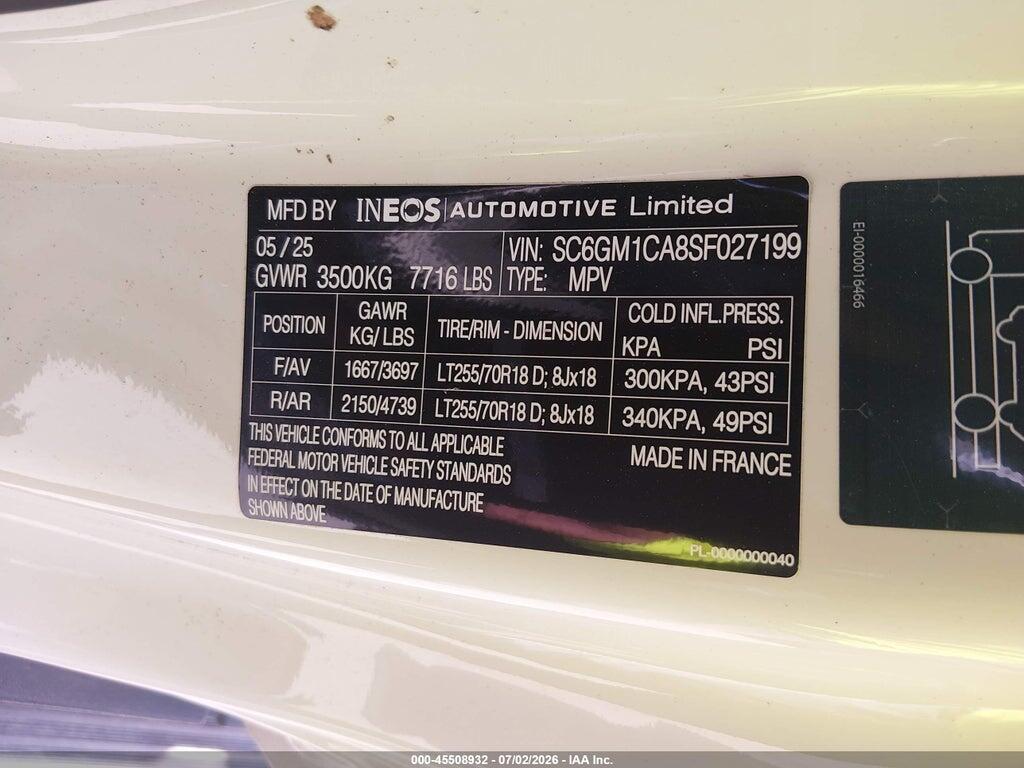 SC6GM1CA8SF027199 2025 INEOS GRENADIER photo no. 9