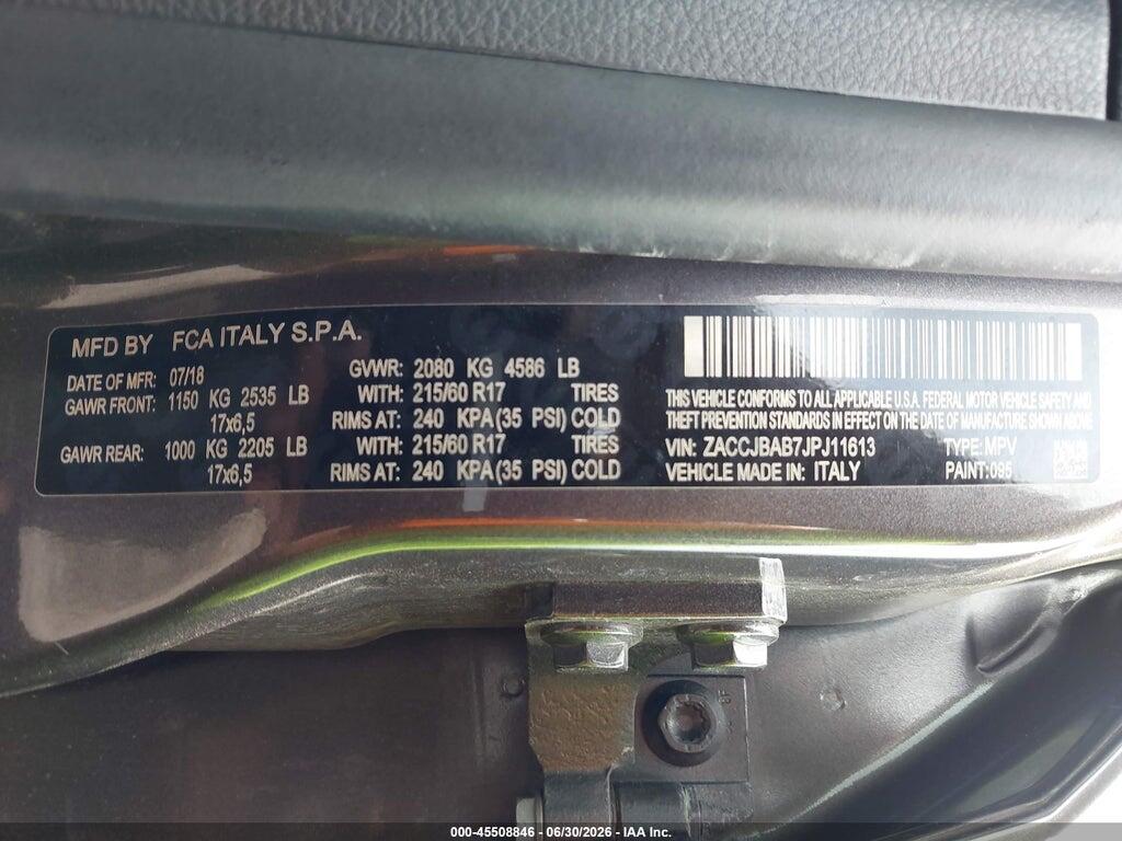 ZACCJBAB7JPJ11613 2018 JEEP RENEGADE photo no. 9