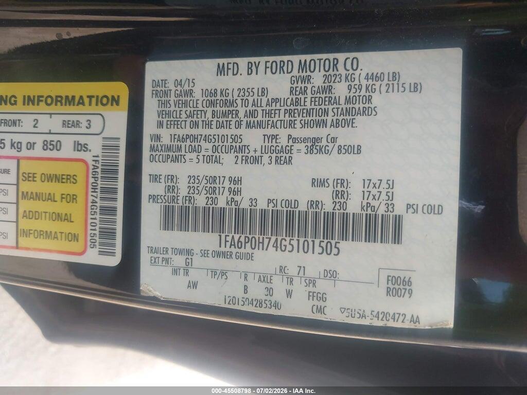 1FA6P0H74G5101505 2016 FORD FUSION photo no. 9