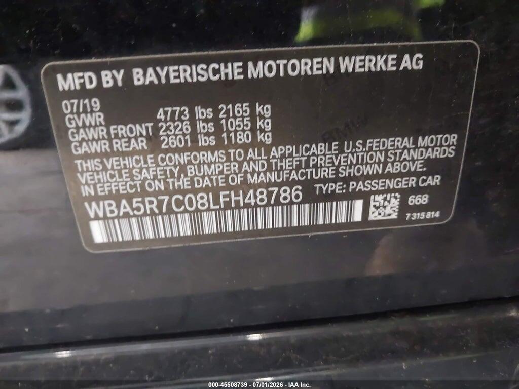 WBA5R7C08LFH48786 2020 BMW 330I photo no. 9