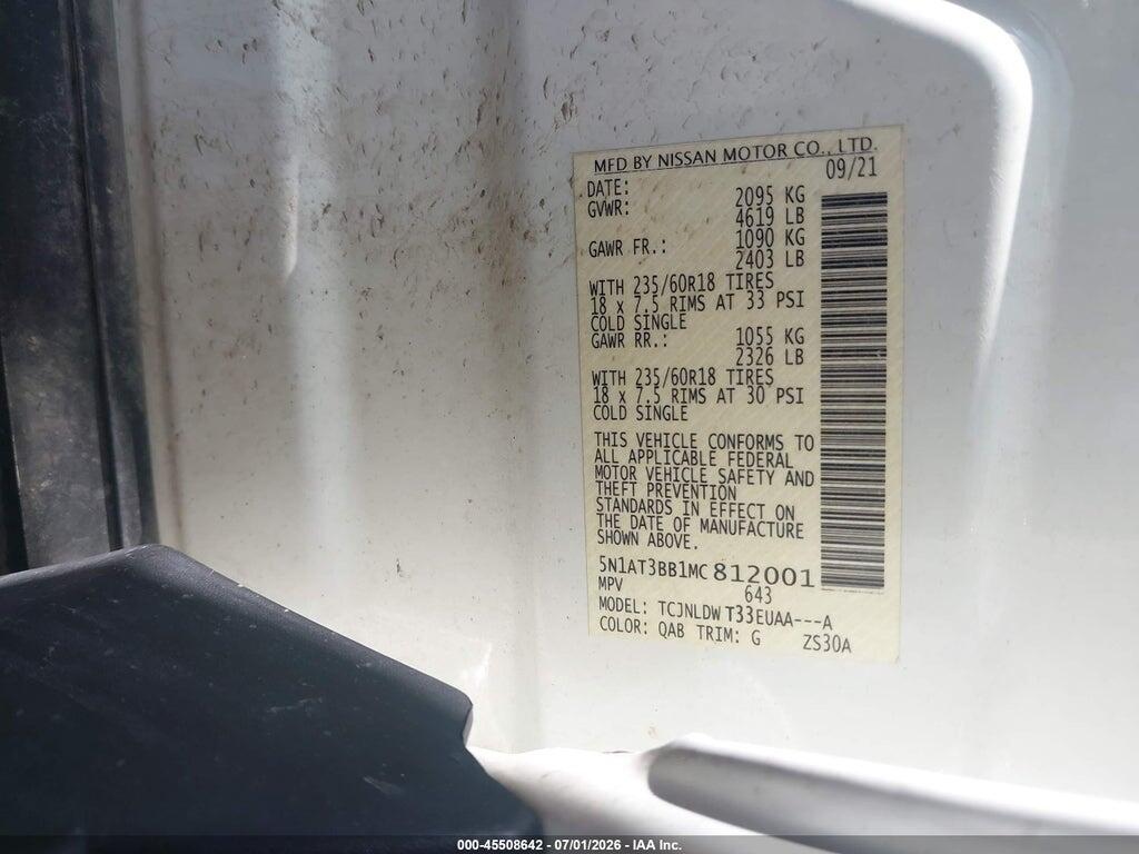 5N1AT3BB1MC812001 2021 NISSAN ROGUE photo no. 9