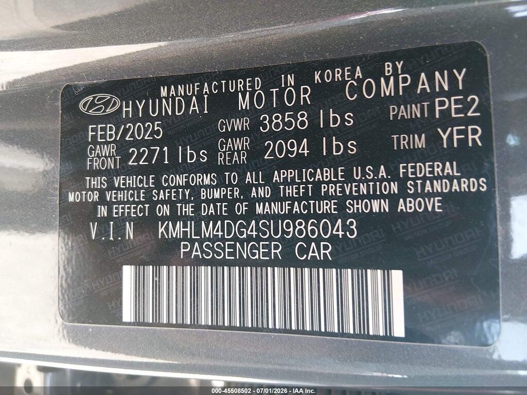 KMHLM4DG4SU986043 2025 HYUNDAI ELANTRA photo no. 9