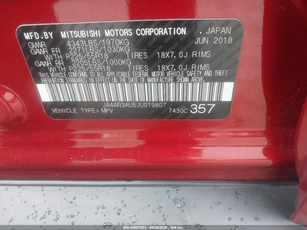 JA4AR3AU5JU019807 2018 MITSUBISHI OUTLANDER SPORT photo no. 9
