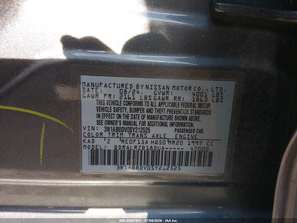3N1AB8DV0SY212525 2025 NISSAN SENTRA photo no. 9
