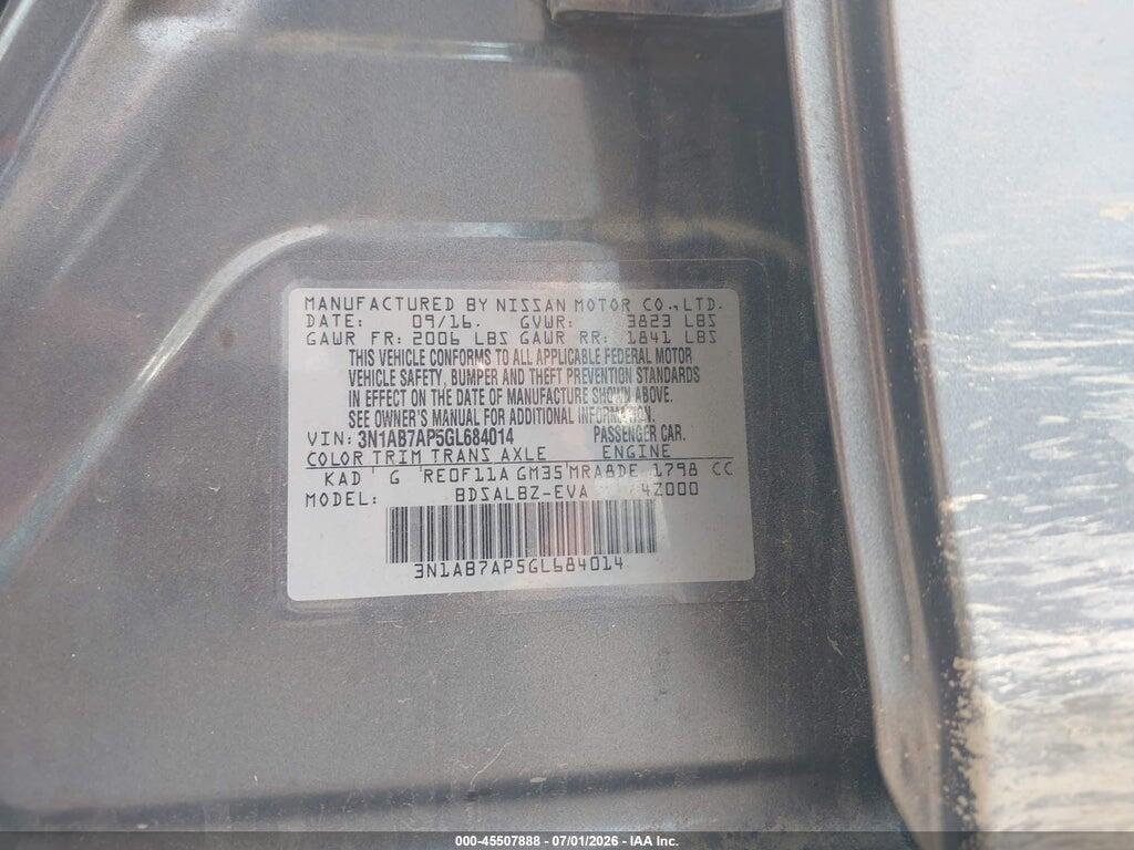 3N1AB7AP5GL684014 2016 NISSAN SENTRA photo no. 9