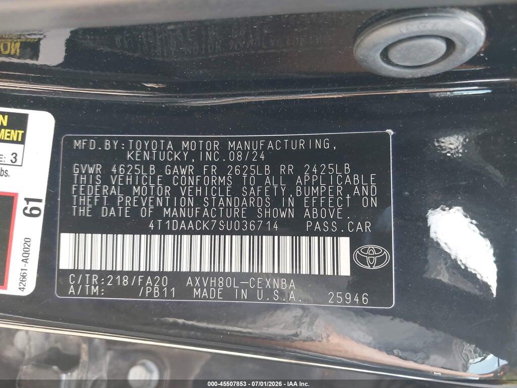 4T1DAACK7SU036714 2025 TOYOTA CAMRY photo no. 9
