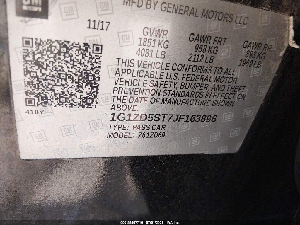 1G1ZD5ST7JF163896 2018 CHEVROLET MALIBU photo no. 9