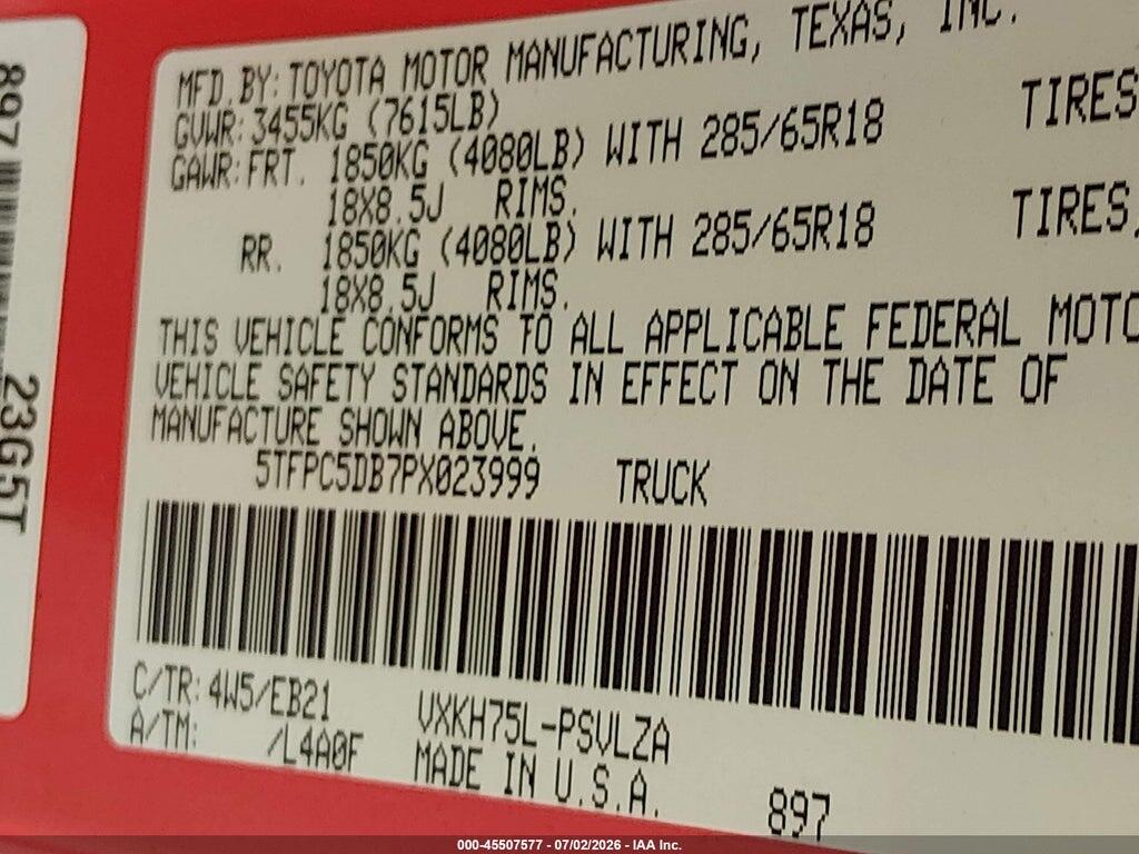 5TFPC5DB7PX023999 2023 TOYOTA TUNDRA HYBRID photo no. 9