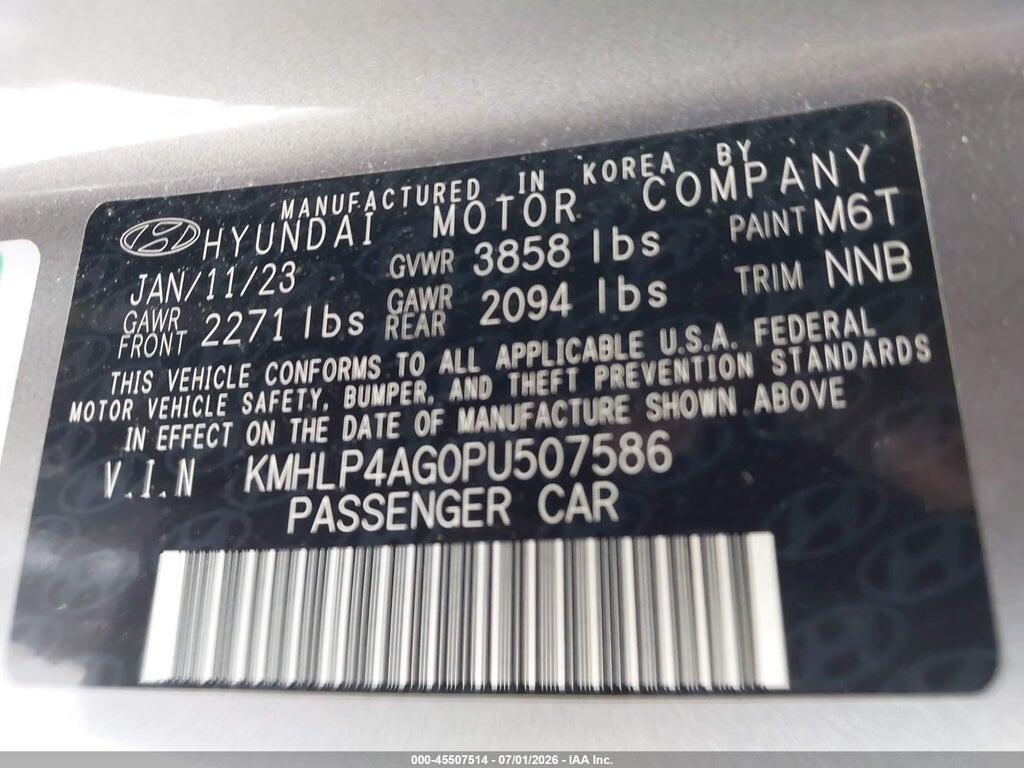 KMHLP4AG0PU507586 2023 HYUNDAI ELANTRA photo no. 9