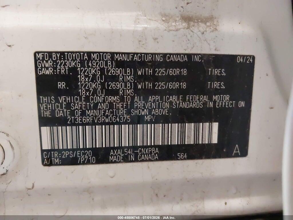 2T3E6RFV3RW064375 2024 TOYOTA RAV4 HYBRID photo no. 9