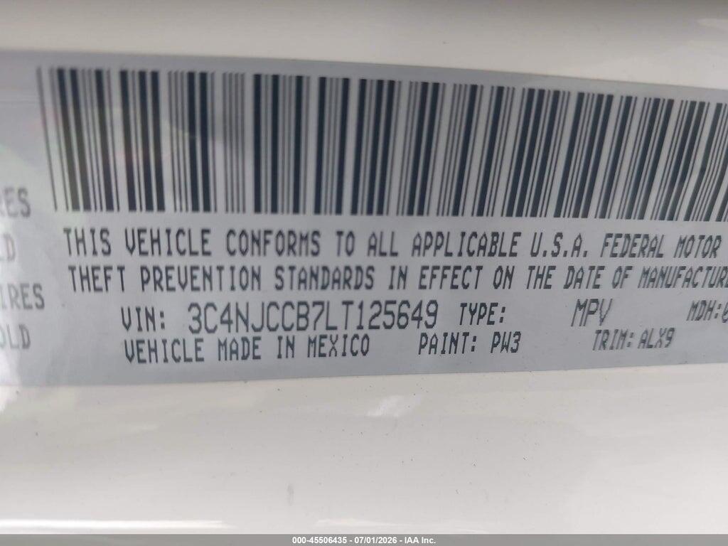 3C4NJCCB7LT125649 2020 JEEP COMPASS photo no. 9