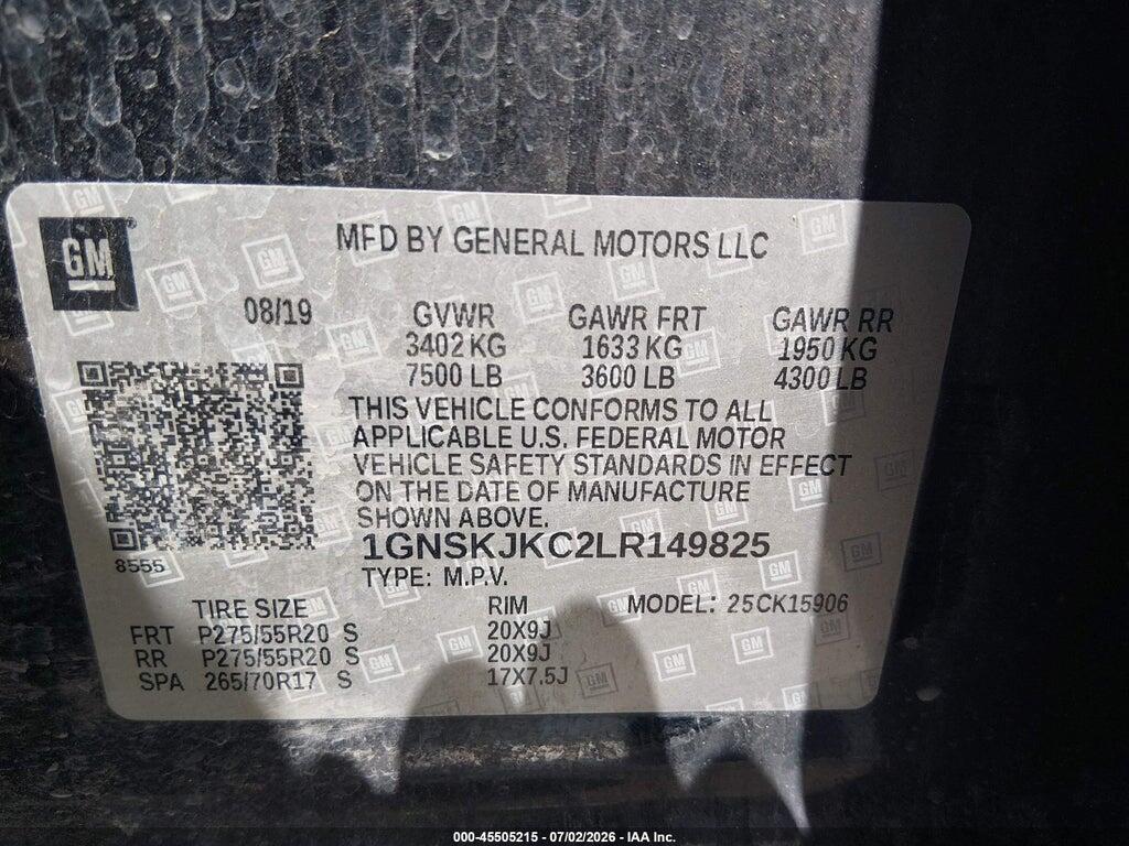 1GNSKJKC2LR149825 2020 CHEVROLET SUBURBAN photo no. 9