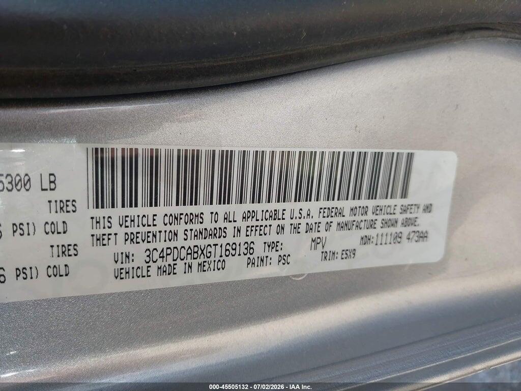 3C4PDCABXGT169136 2016 DODGE JOURNEY photo no. 9