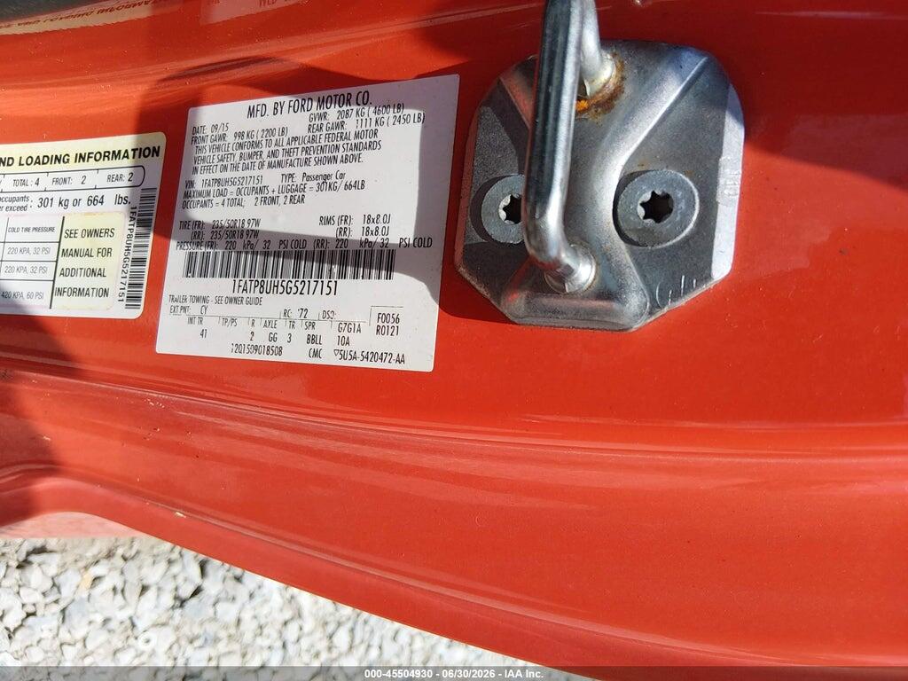 1FATP8UH5G5217151 2016 FORD MUSTANG photo no. 9