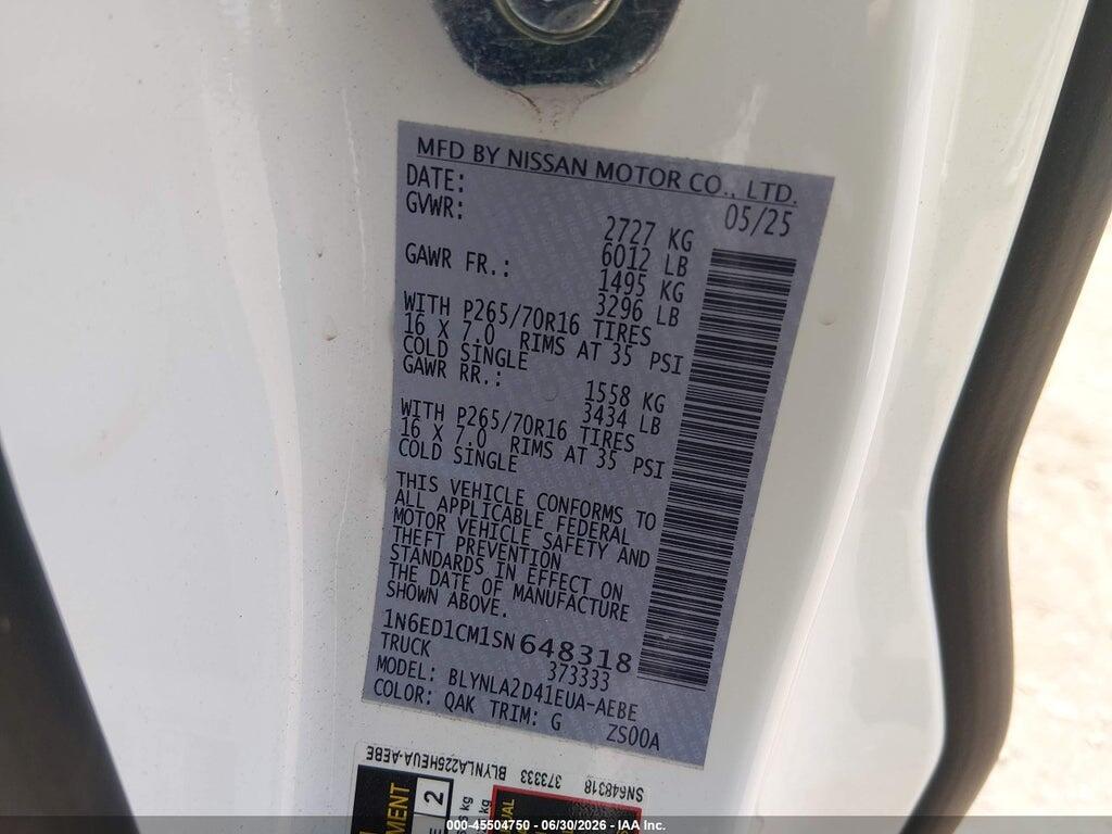 1N6ED1CM1SN648318 2025 NISSAN FRONTIER photo no. 9