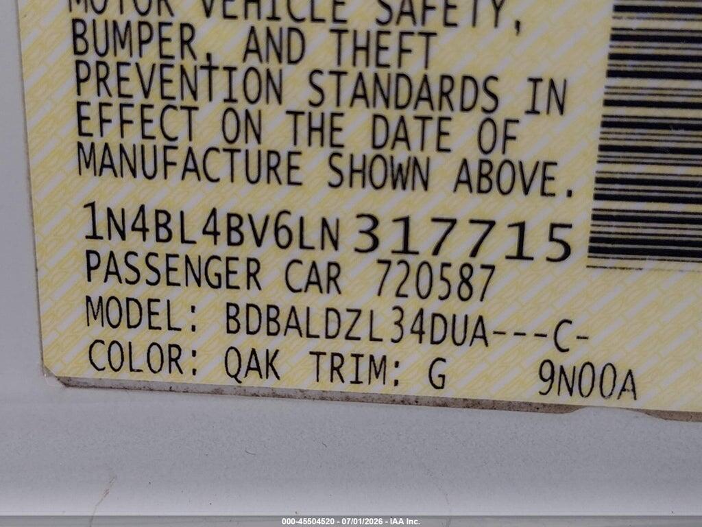 1N4BL4BV6LN317715 2020 NISSAN ALTIMA photo no. 9