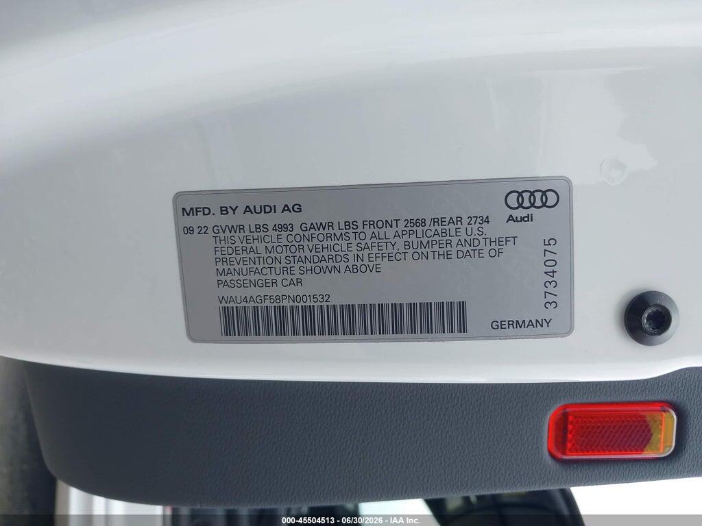 WAU4AGF58PN001532 2023 AUDI A5 CABRIOLET photo no. 9