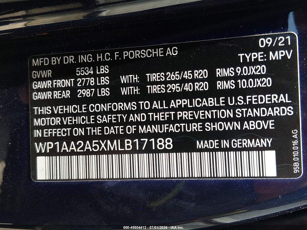 WP1AA2A5XMLB17188 2021 PORSCHE MACAN photo no. 9