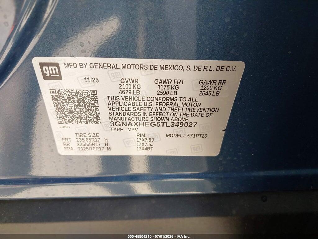 3GNAXHEG5TL349027 2026 CHEVROLET EQUINOX photo no. 9