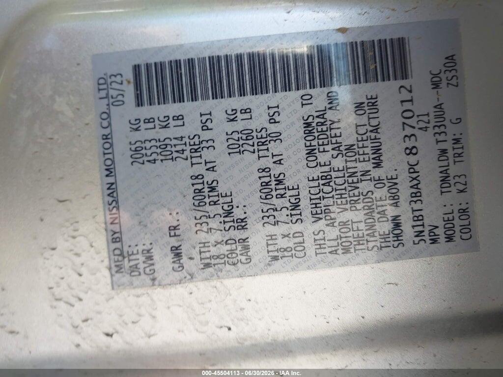 5N1BT3BAXPC837012 2023 NISSAN ROGUE photo no. 9