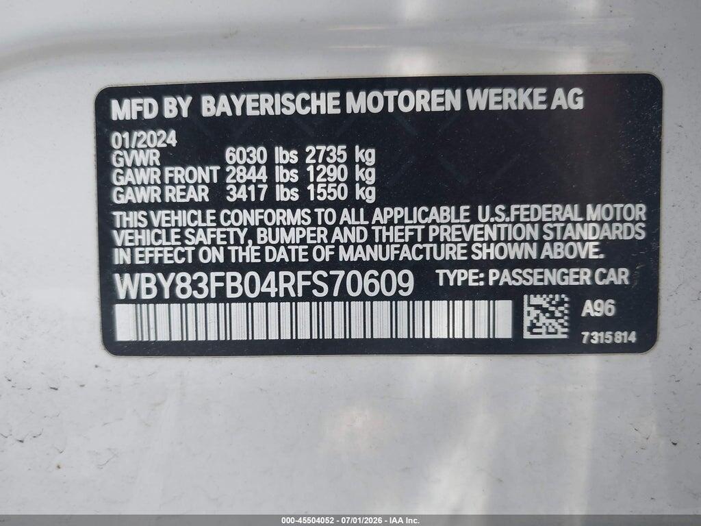 WBY83FB04RFS70609 2024 BMW I4 GRAN COUPE photo no. 9