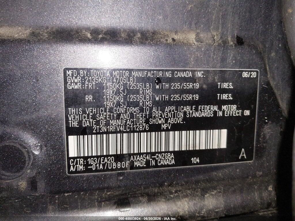 2T3N1RFV4LC112876 2020 TOYOTA RAV4 photo no. 9