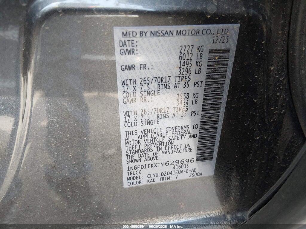 1N6ED1FKXTN629696 2026 NISSAN FRONTIER photo no. 9