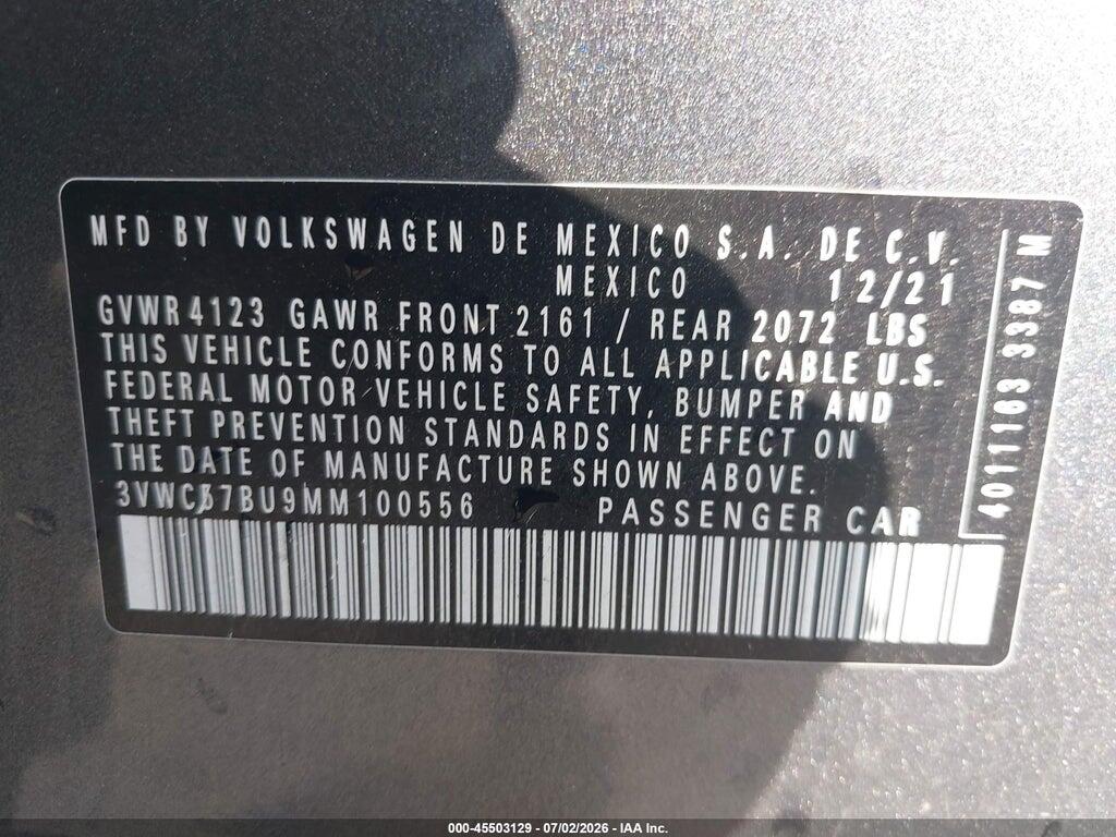 3VWC57BU9MM100556 2021 VOLKSWAGEN JETTA photo no. 9
