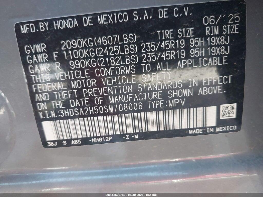 3HDSA2H50SM708006 2025 ACURA ADX photo no. 9