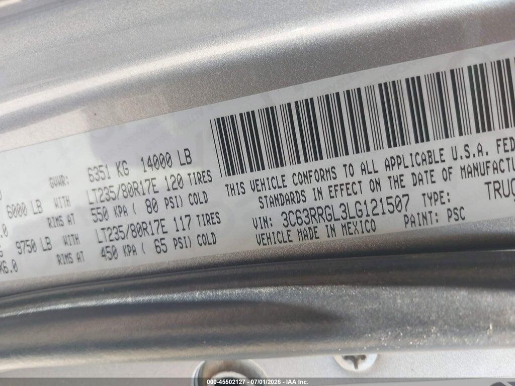 3C63RRGL3LG121507 2020 RAM 3500 photo no. 8