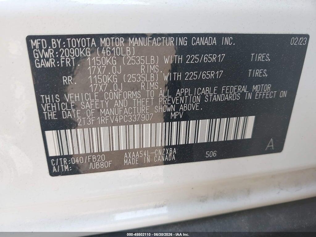 2T3F1RFV4PC337907 2023 TOYOTA RAV4 photo no. 9