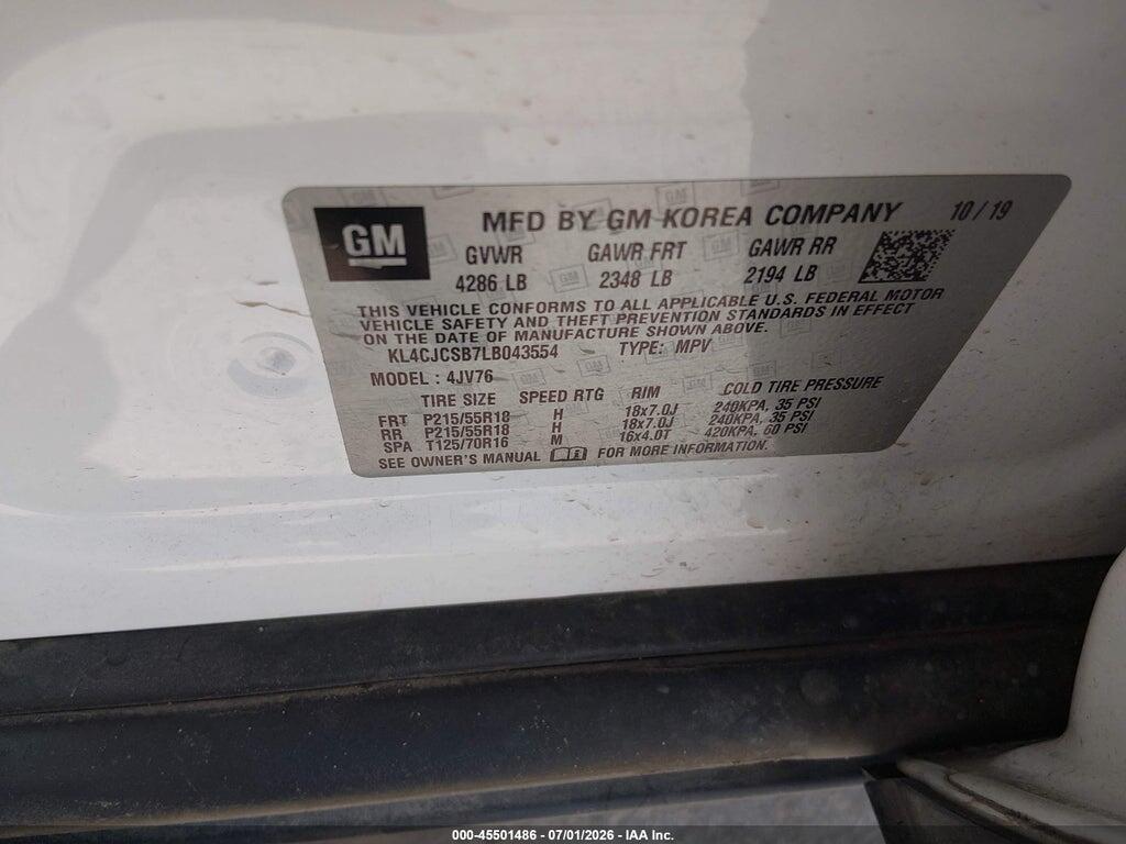KL4CJCSB7LB043554 2020 BUICK ENCORE photo no. 9