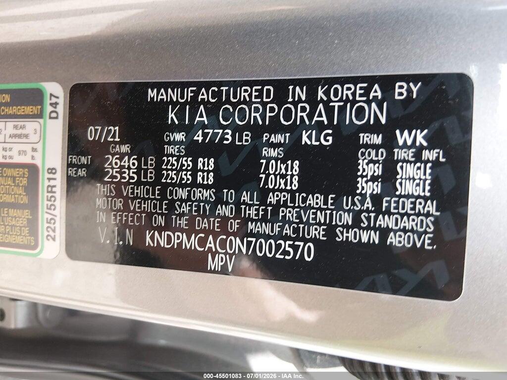 KNDPMCAC0N7002570 2022 KIA SPORTAGE photo no. 9